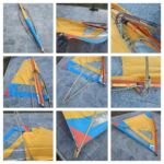 Pat Love 59er - Sail Rigging Guide. The sail is from 1980, wooden boom and mast are older, made in Czechoslovakia. * Návod k nastrojení plachty.